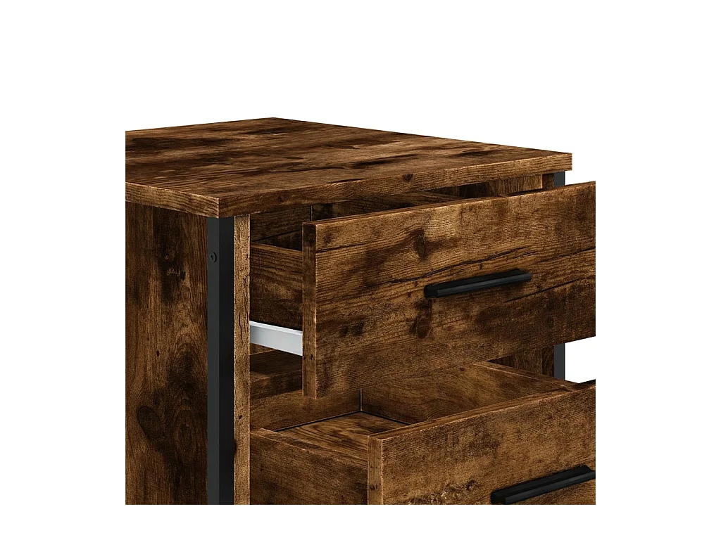 Hanne  Table de chevet chêne fumé 40x41x40 cm bois d'ingénierie