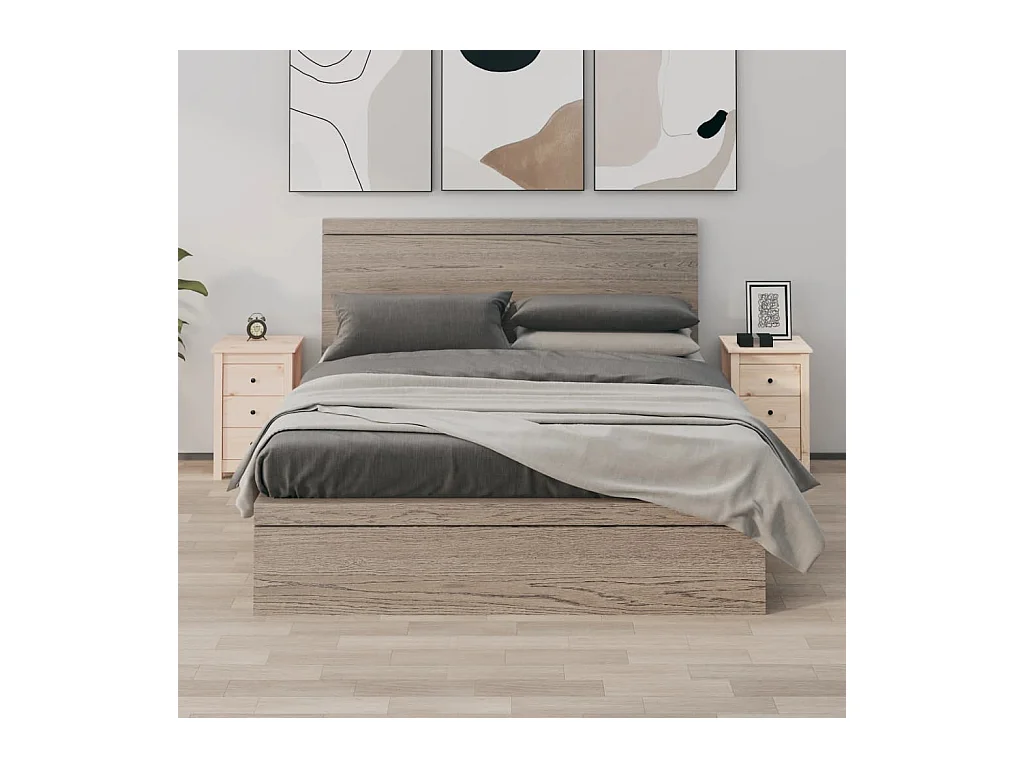 Cynor  Tables de chevet 2 pcs 40x35x61,5 cm Bois de pin massif