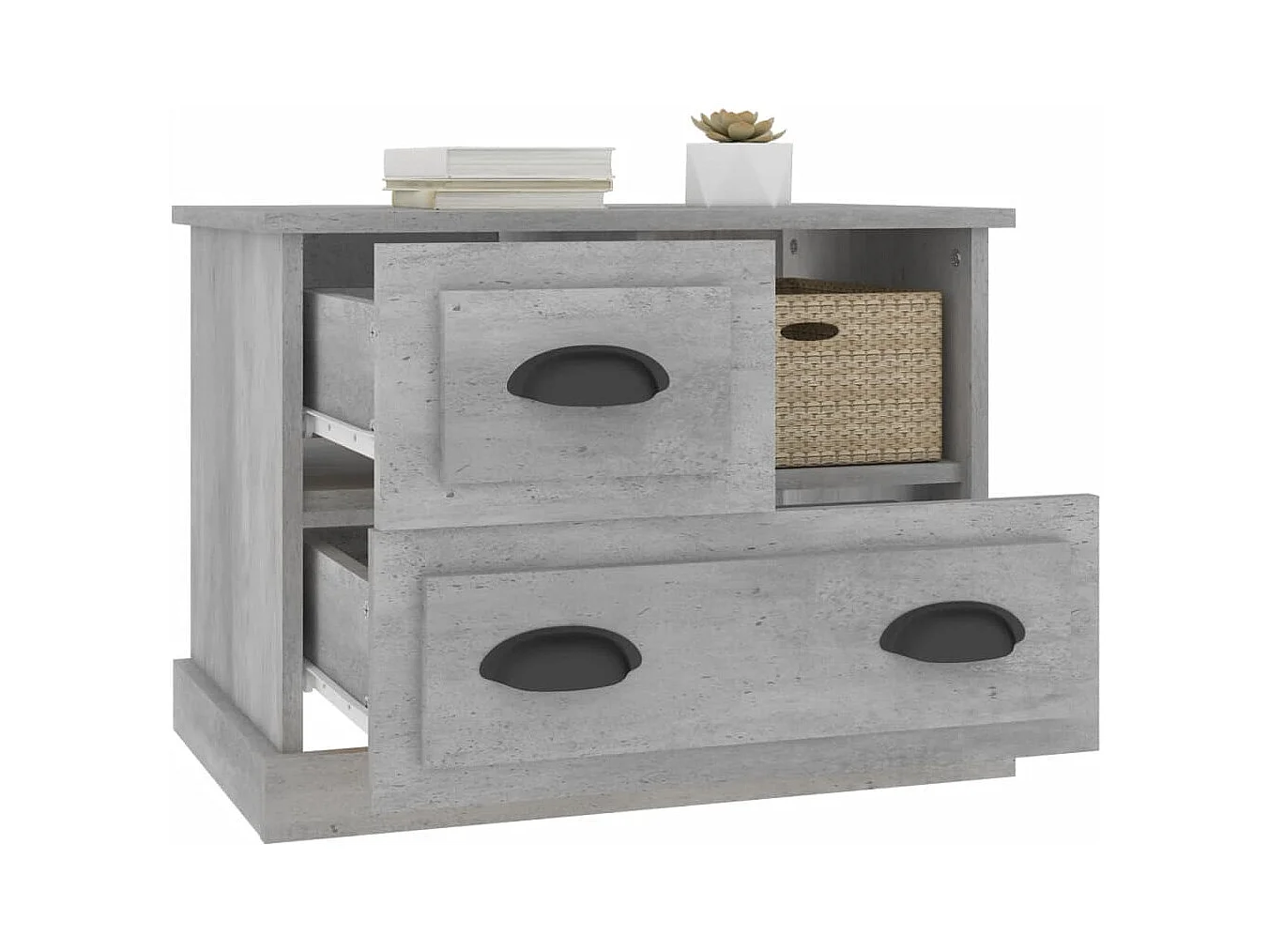 Telindra  Table de chevet gris béton 60x39x45 cm