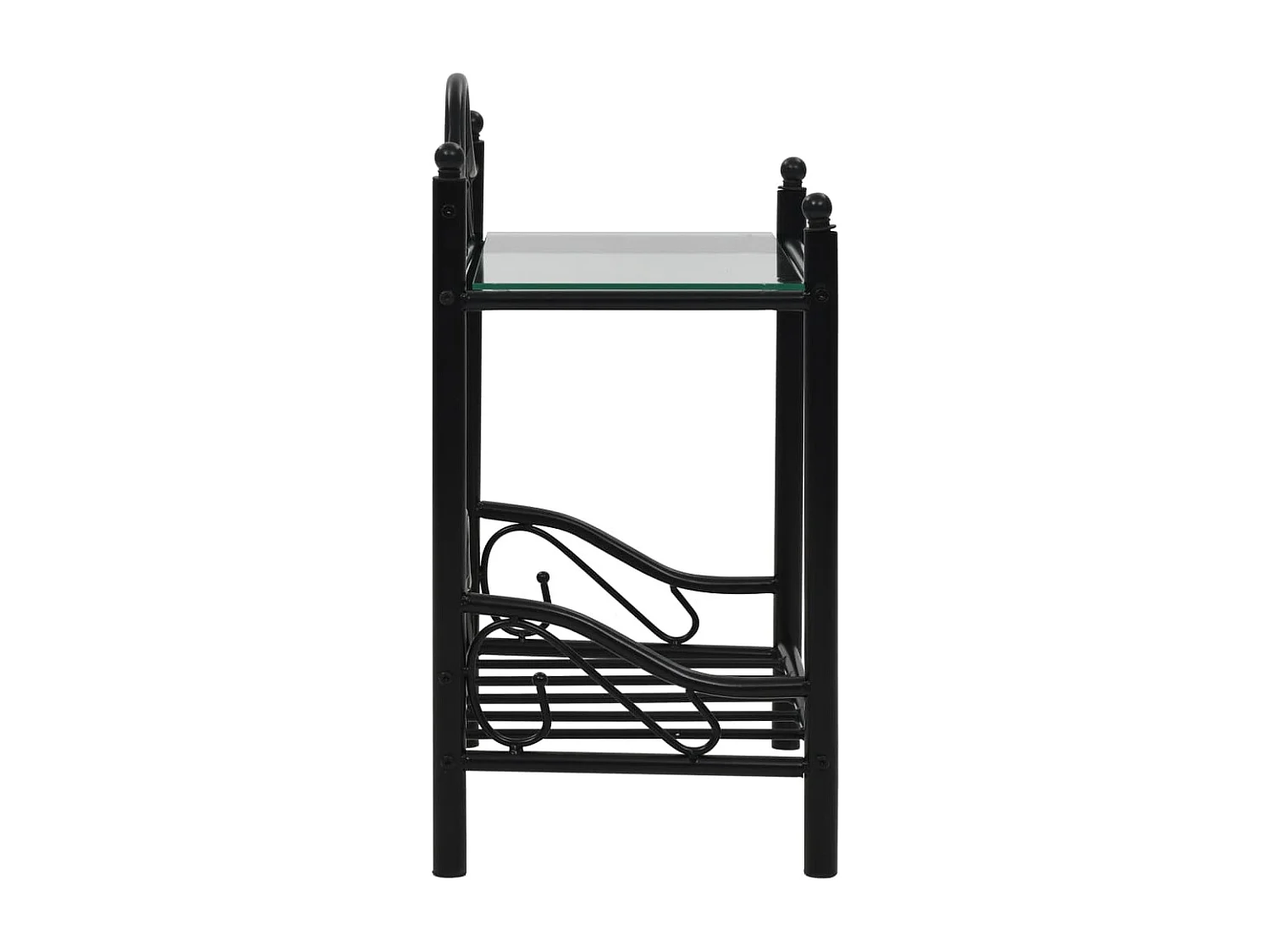 Xylith  Nachttische 2 Stk. Stahl und Hartglas 45x30,5x60 cm Schwarz