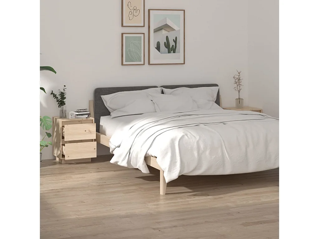 Maverick  Tables de chevet 2 pcs 40x35x50 cm Bois de pin solide