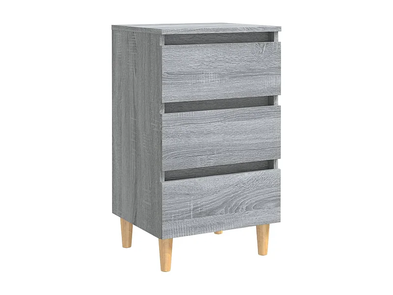 Kendallville  Table de chevet avec pieds en bois Sonoma gris 40x35x69 cm