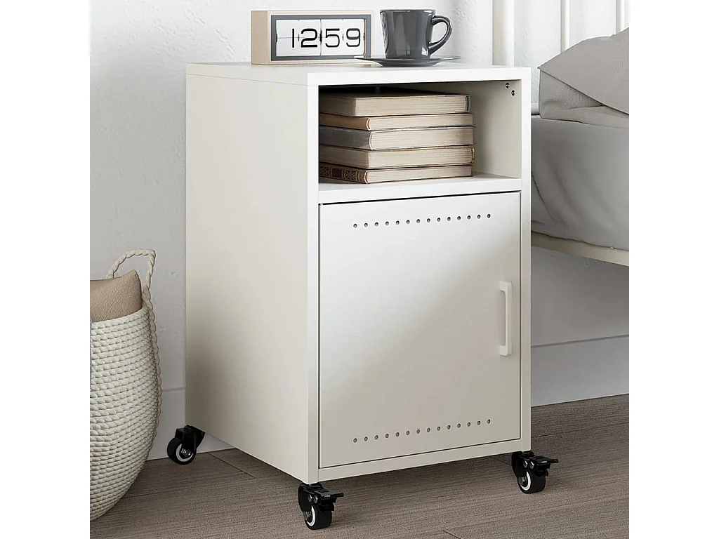 Jana  Table de chevet blanc 36x39x59 cm acier