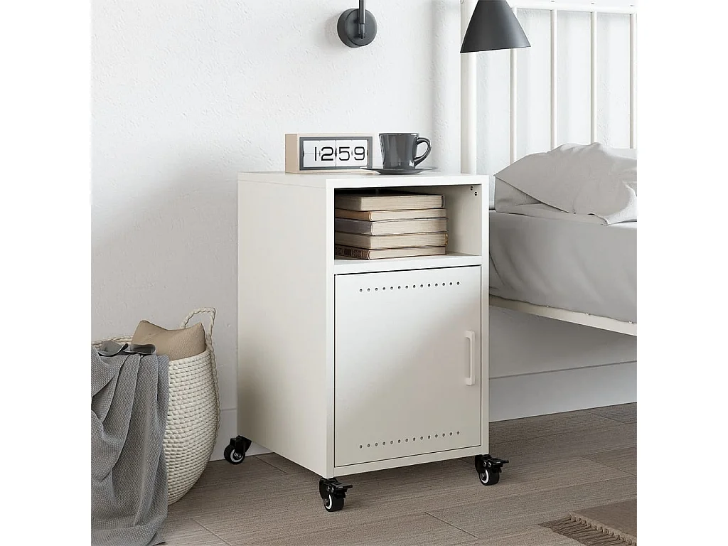 Jana  Table de chevet blanc 36x39x59 cm acier