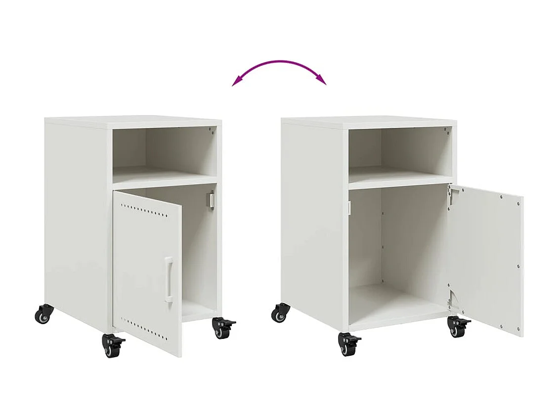 Jana  Table de chevet blanc 36x39x59 cm acier