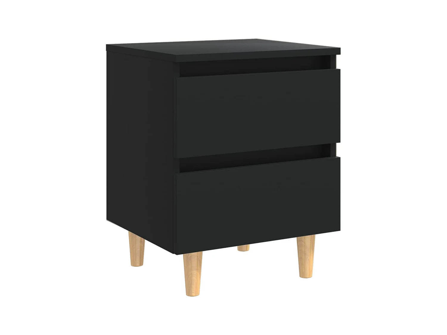 Kutztown  Tables de chevet avec pieds en pin 2 pcs Noir 40x35x50 cm