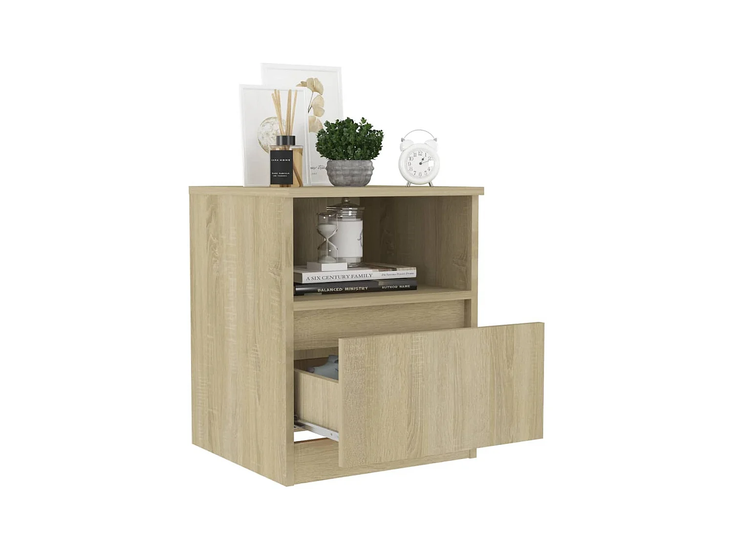 Wouter  Tables de chevet 2 pcs Chêne sonoma 40x40x50 cm Aggloméré