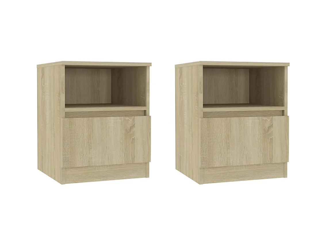 Wouter  Tables de chevet 2 pcs Chêne sonoma 40x40x50 cm Aggloméré