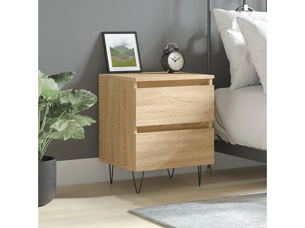 Charlie Cole  Table de chevet chêne sonoma 40x35x50 cm bois d’ingénierie