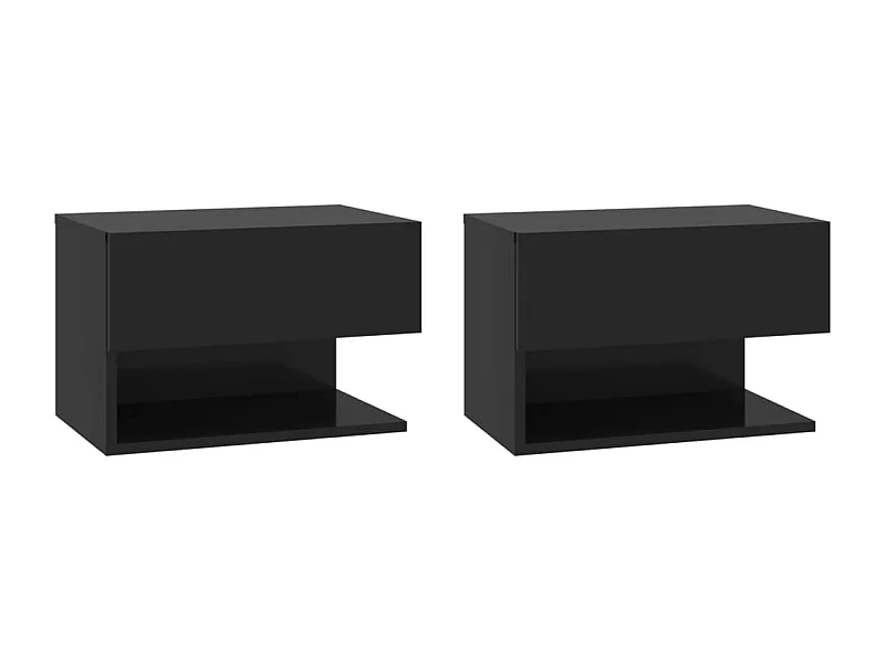 Freke  Tables de chevet murales 2 pcs Noir