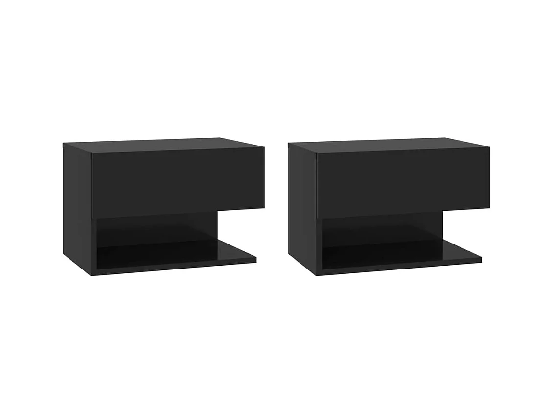 Freke  Tables de chevet murales 2 pcs Noir