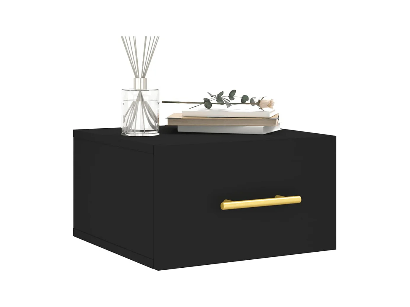 Nylo  Table de chevet murale noir 35x35x20 cm