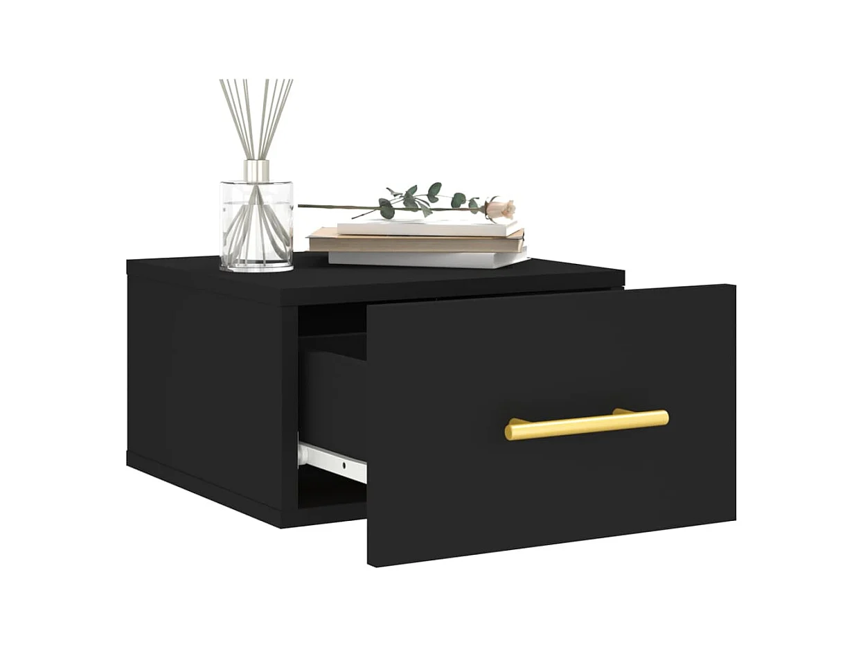 Nylo  Table de chevet murale noir 35x35x20 cm