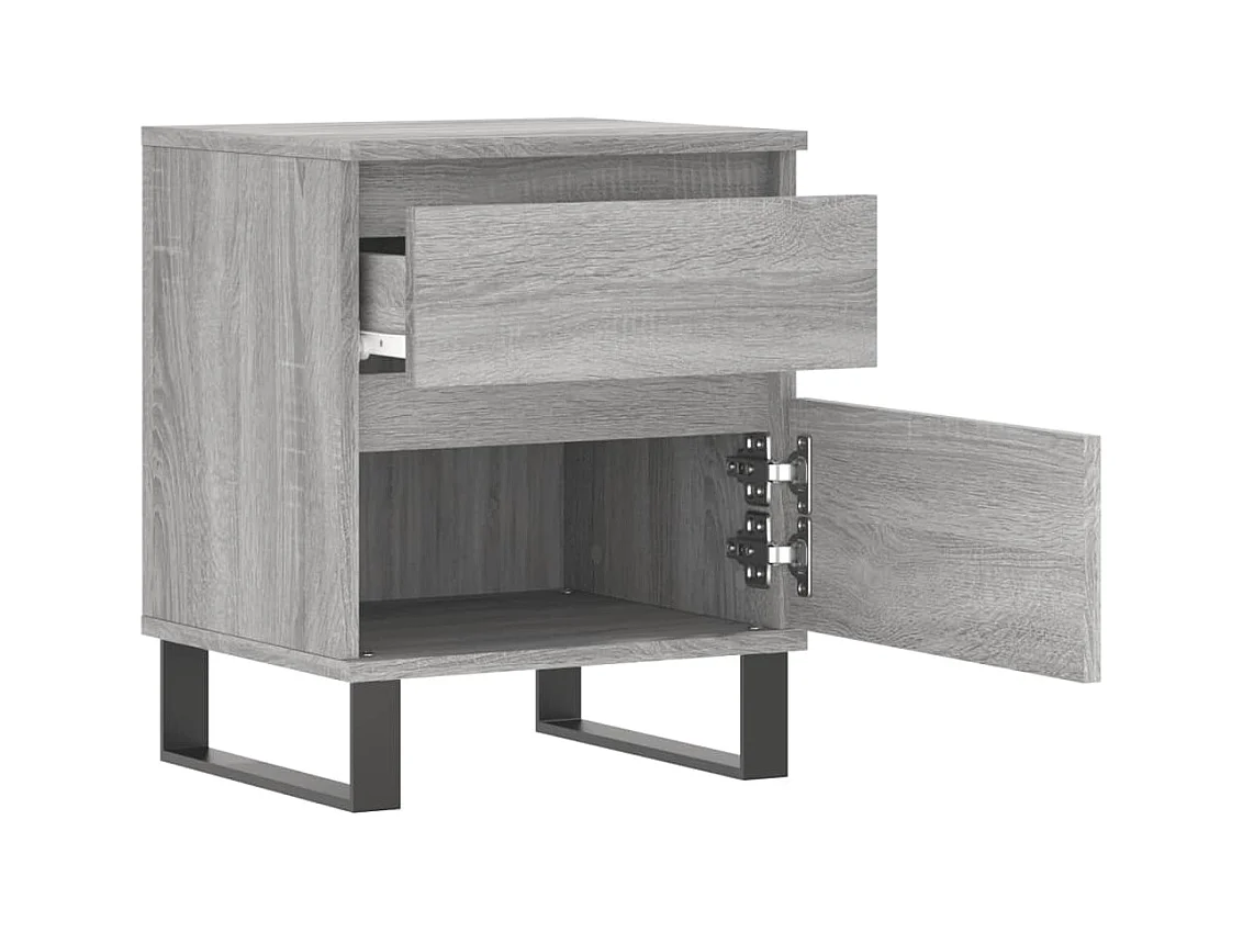 Rinald  Tables de chevet 2 pcs sonoma gris 40x35x50 cm bois ingénierie