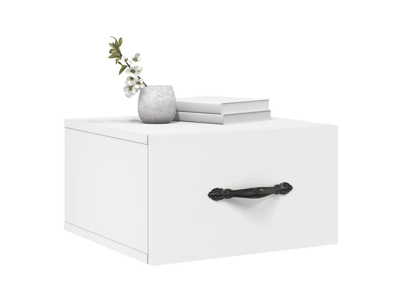 Carbon Hill  Table de chevet murale blanc 35x35x20 cm