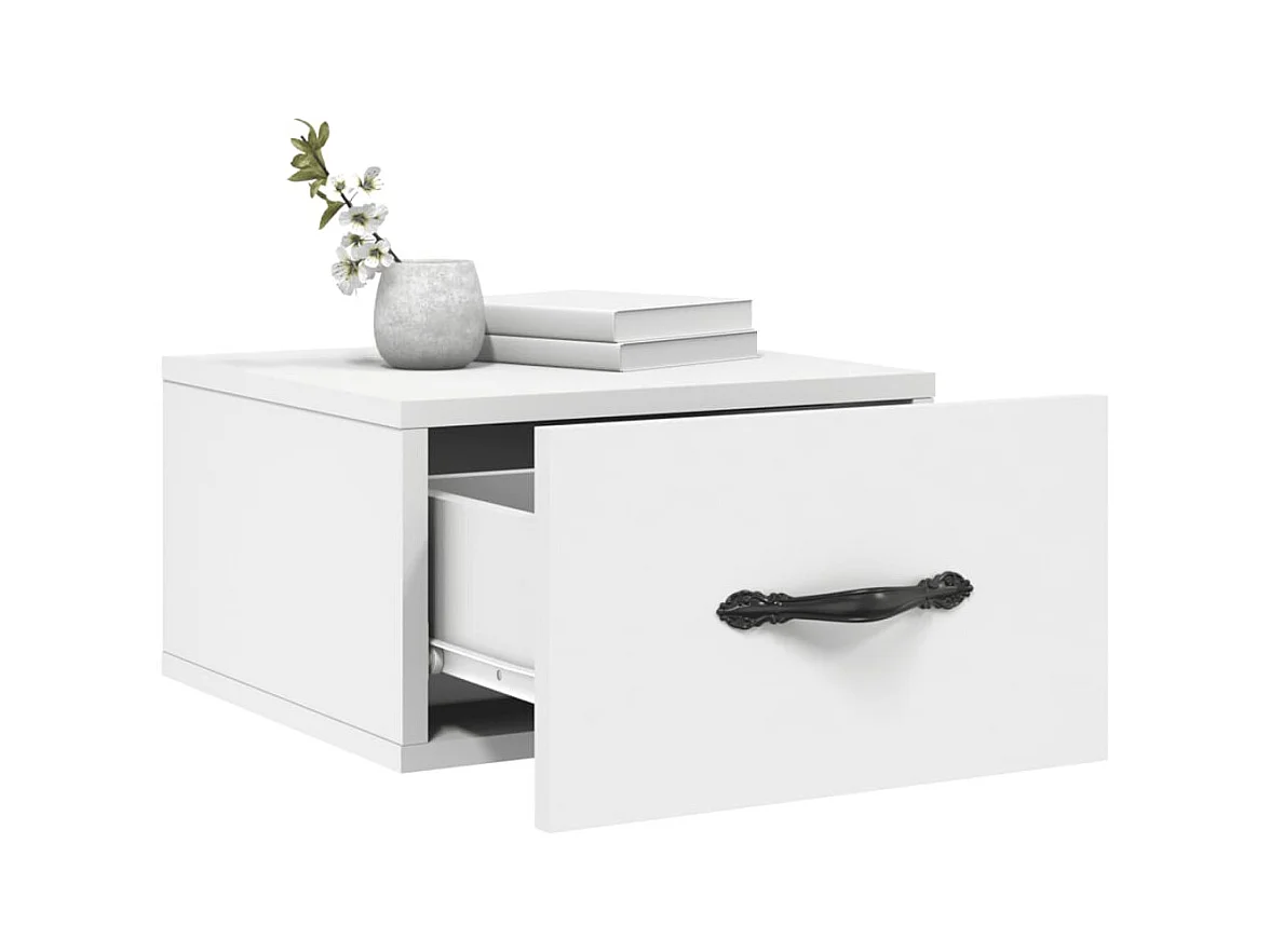 Carbon Hill  Table de chevet murale blanc 35x35x20 cm