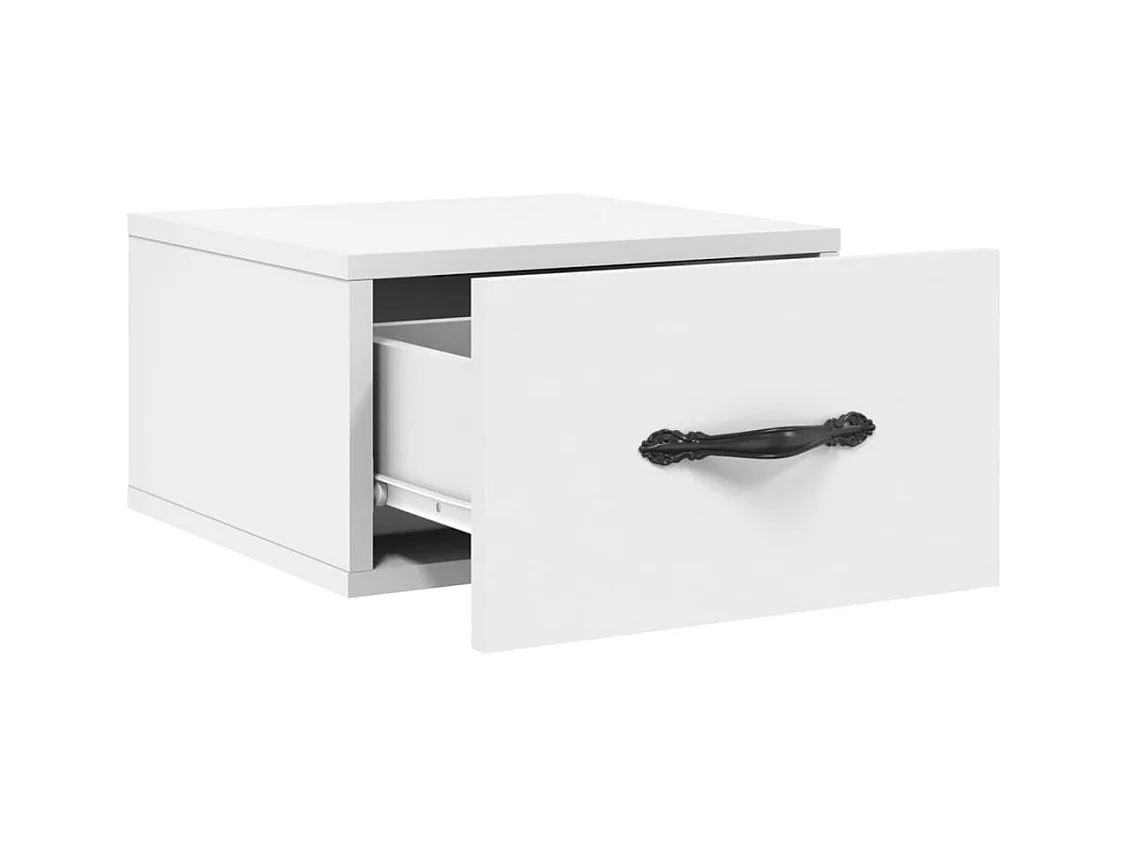 Carbon Hill  Table de chevet murale blanc 35x35x20 cm