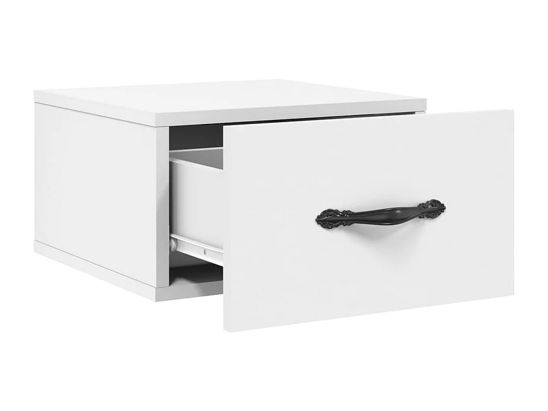 Carbon Hill  Table de chevet murale blanc 35x35x20 cm