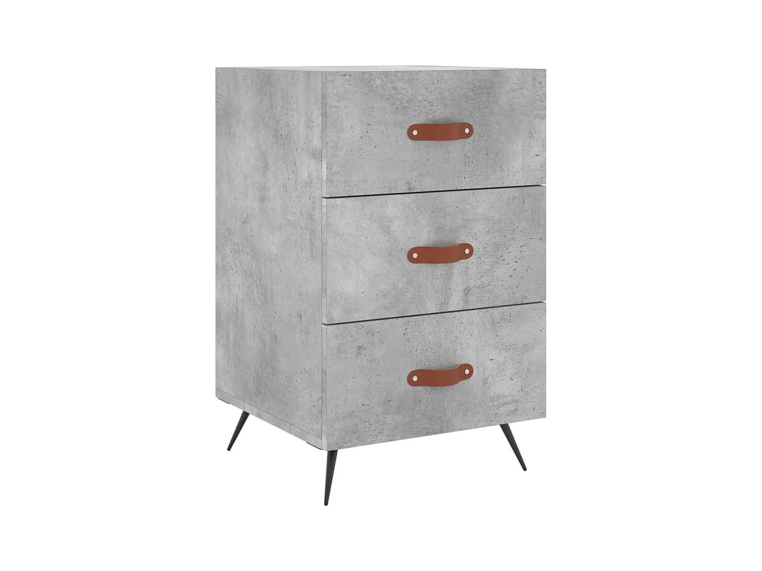 Uri  Table de chevet gris béton 40x40x66 cm bois d'ingénierie