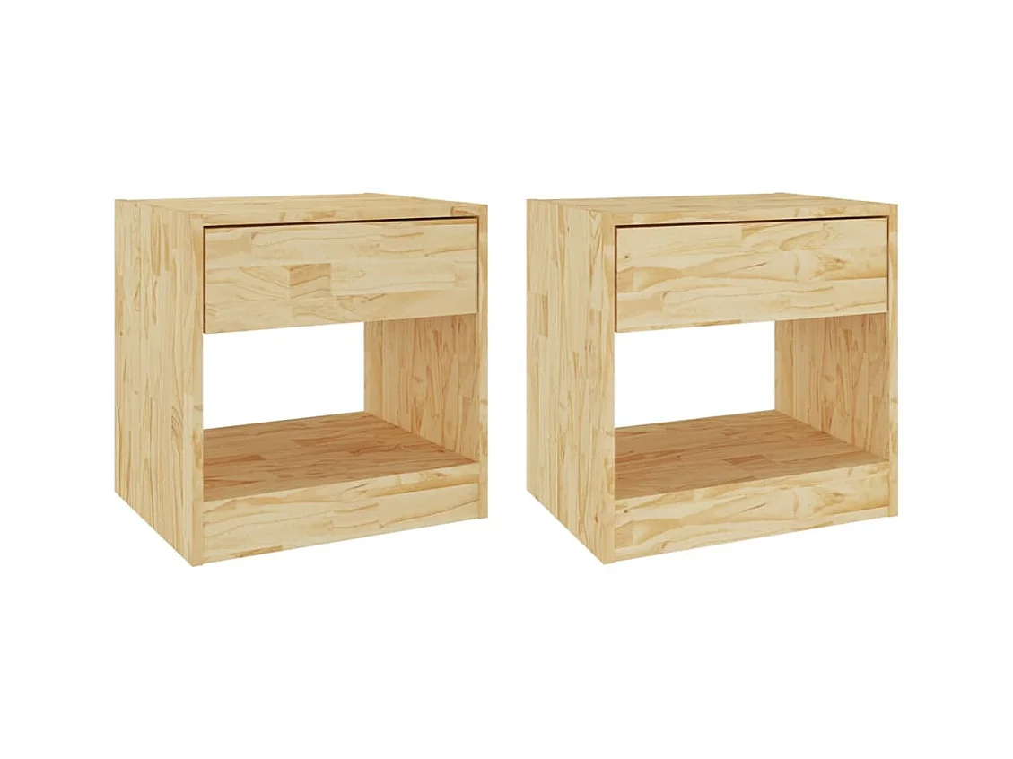 Malrik  Tables de chevet 2 pcs 40x31x40 cm bois de pin massif