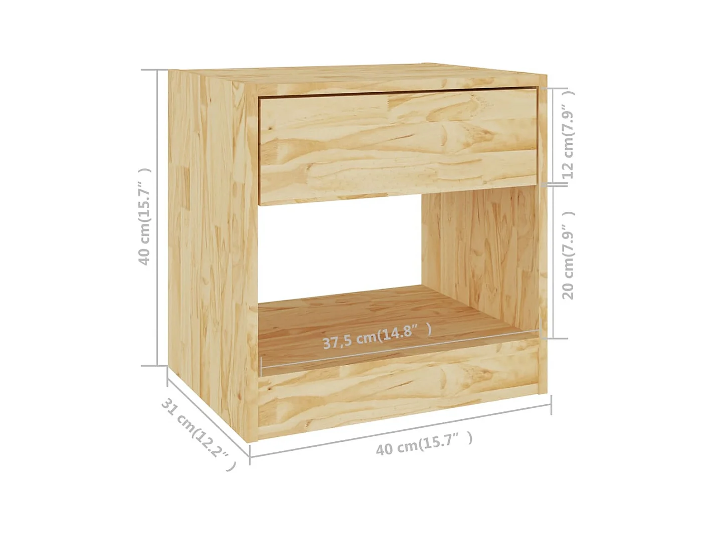 Malrik  Tables de chevet 2 pcs 40x31x40 cm bois de pin massif