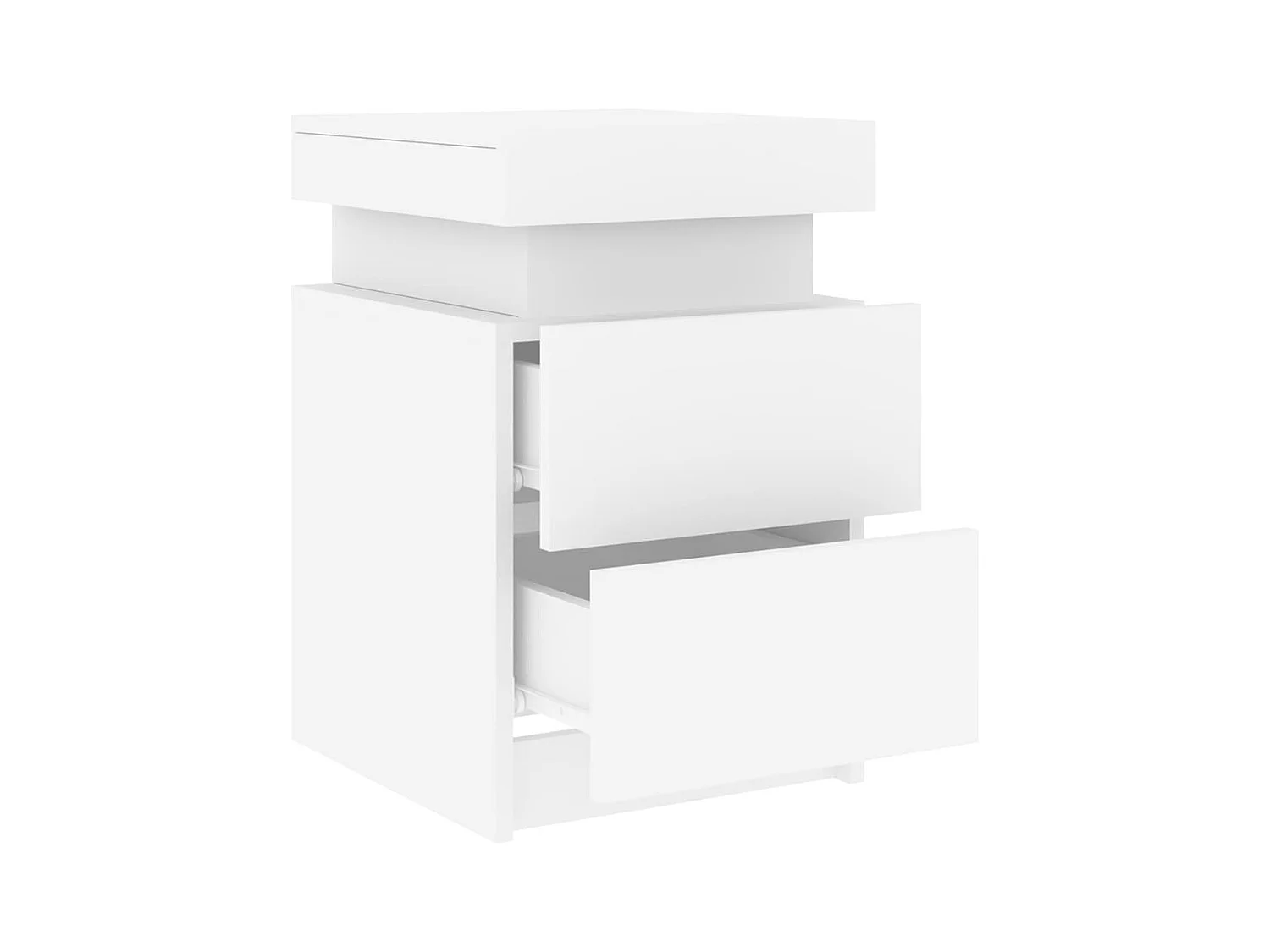 Barry John  Tables de chevet avec lumières LED 2 pcs blanc 35x39x55 cm