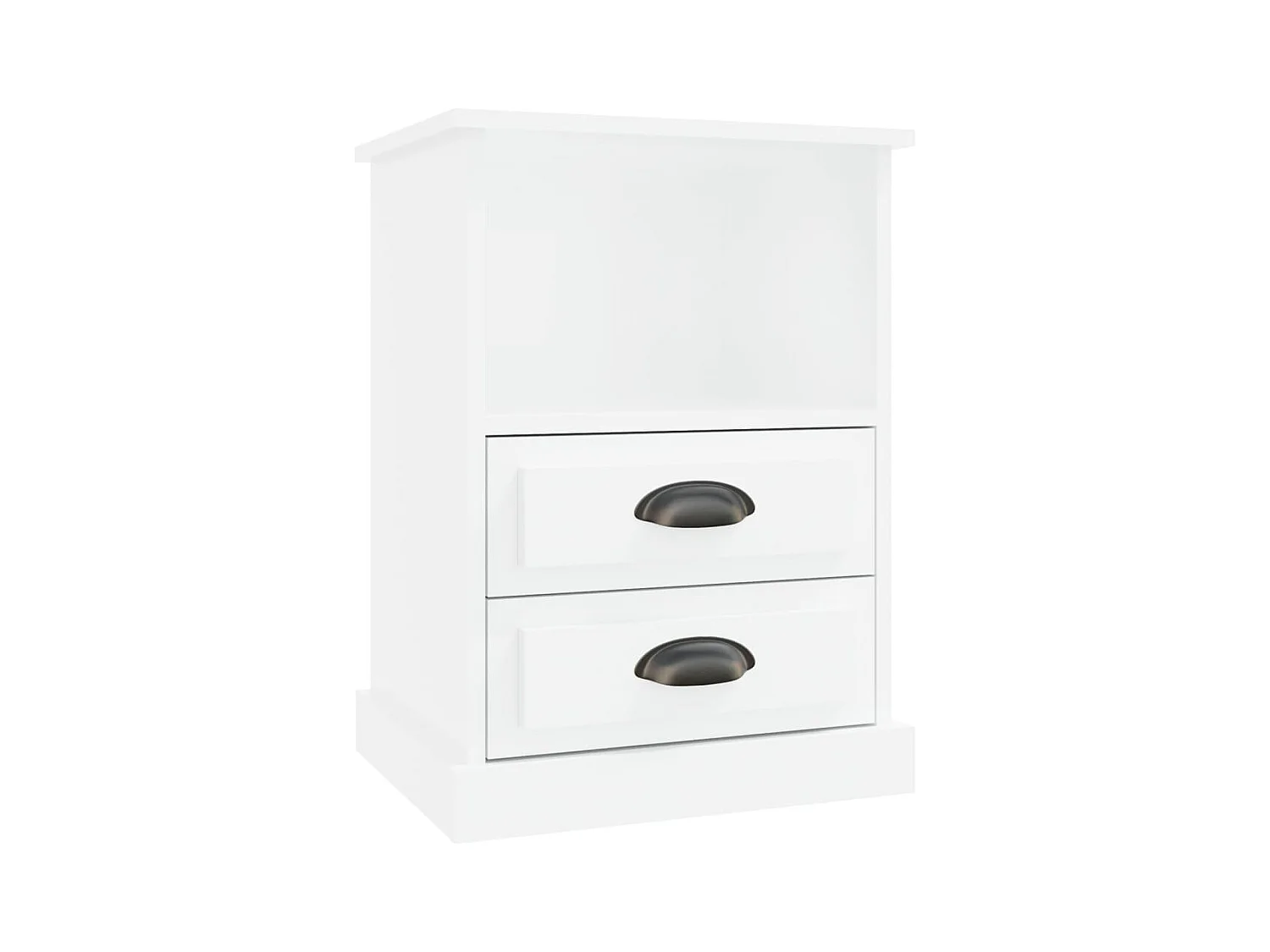 Karly  Table de chevet blanc brillant 43x36x60 cm