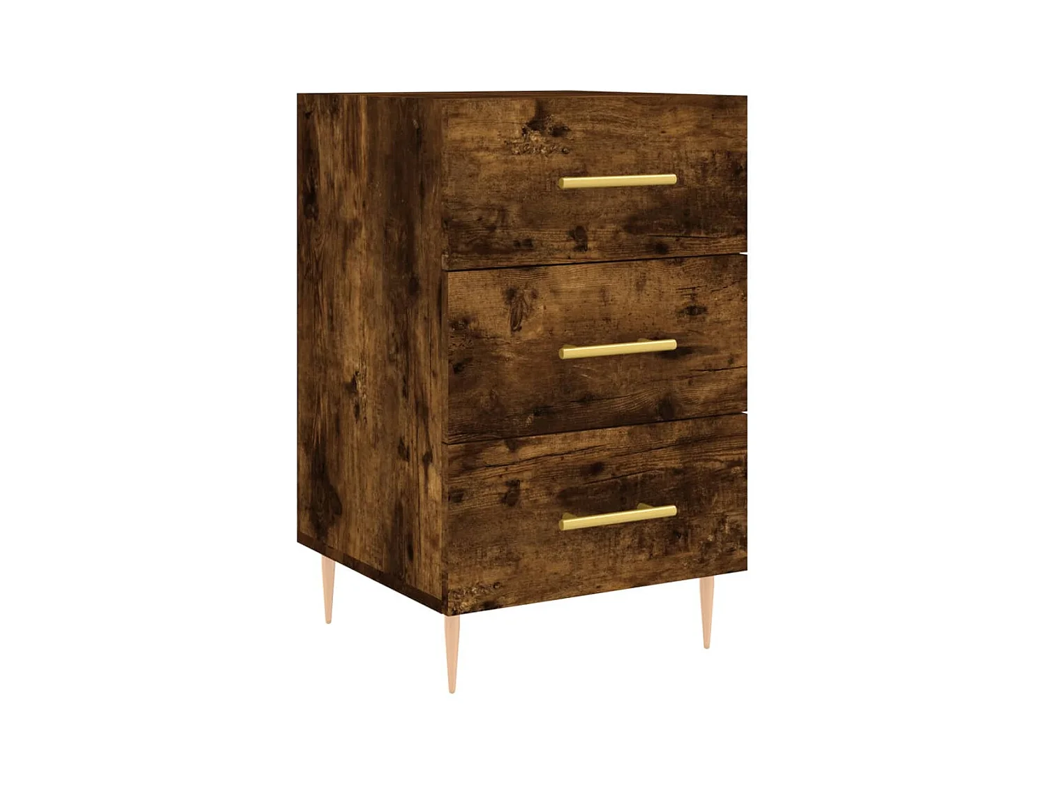 Sophie-Pauline  Table de chevet chêne fumé 40x40x66 cm bois d'ingénierie