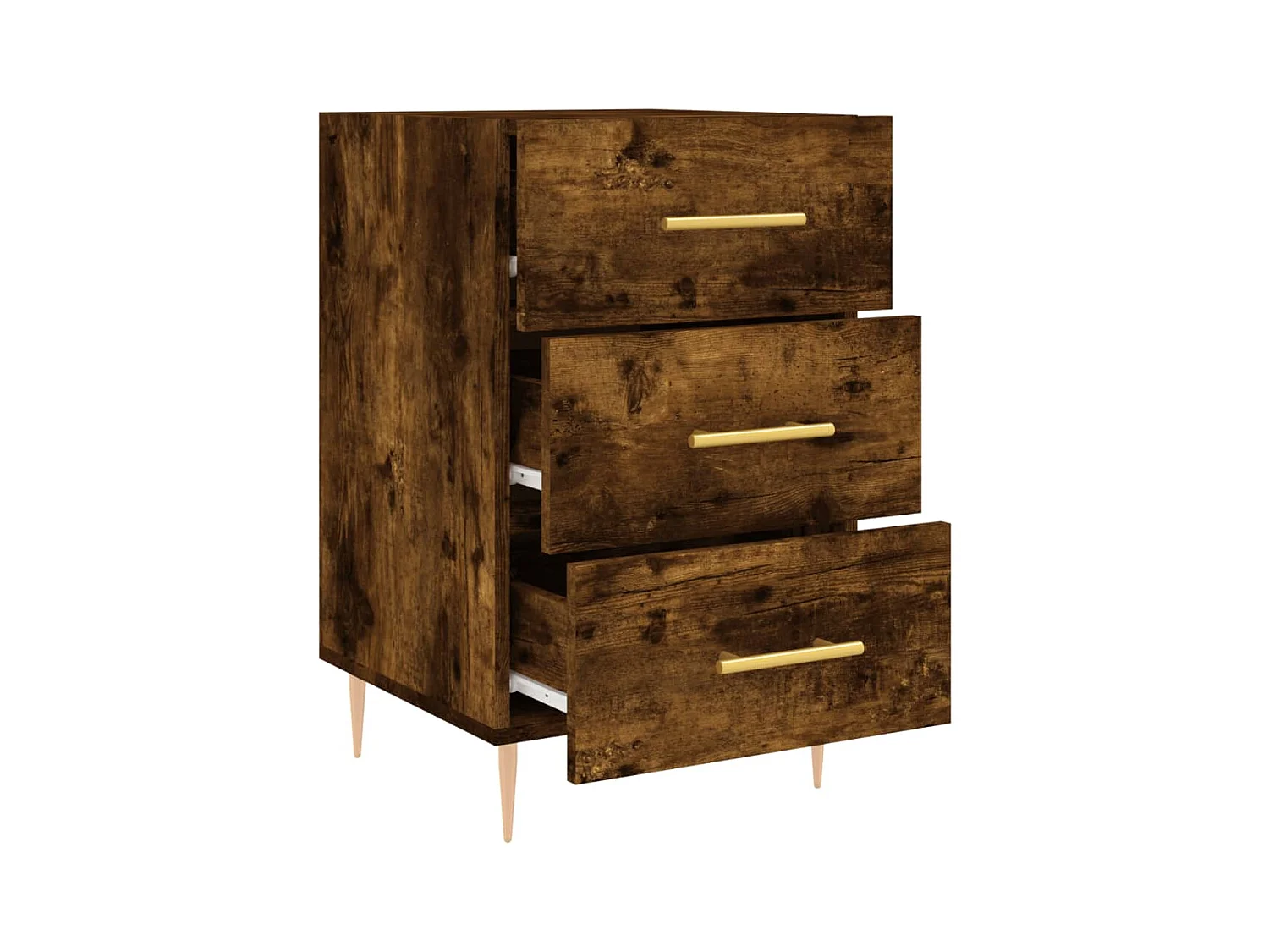 Sophie-Pauline  Table de chevet chêne fumé 40x40x66 cm bois d'ingénierie