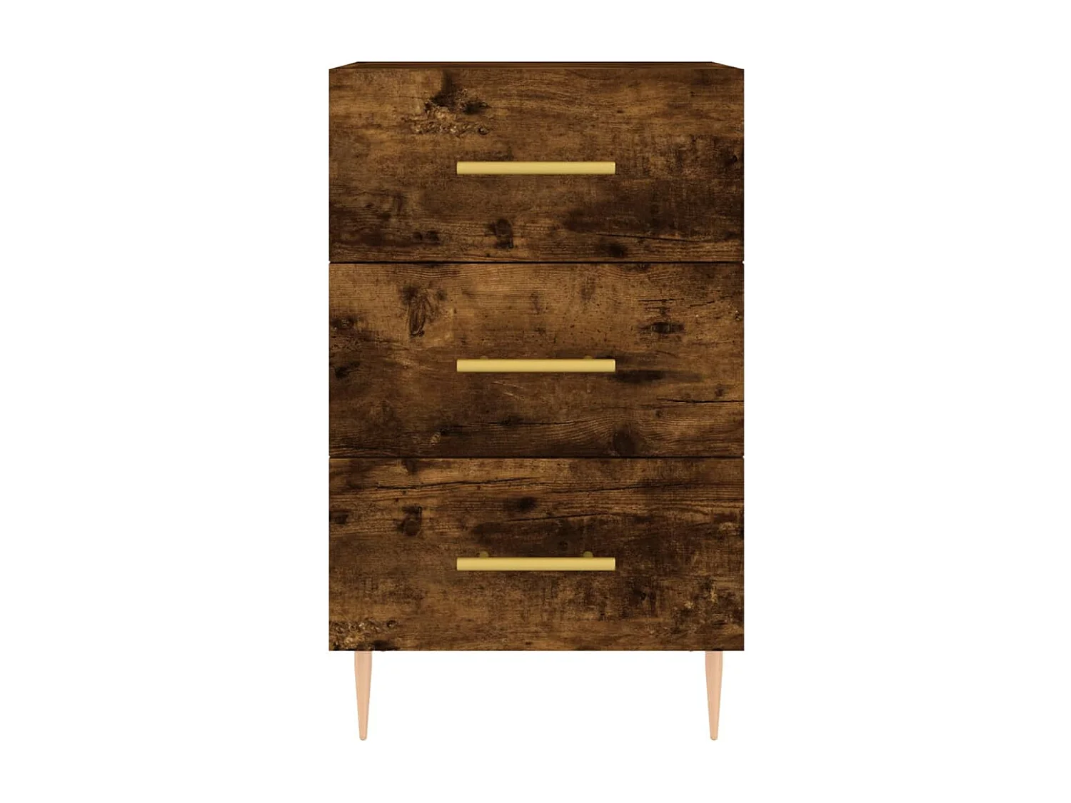 Sophie-Pauline  Table de chevet chêne fumé 40x40x66 cm bois d'ingénierie