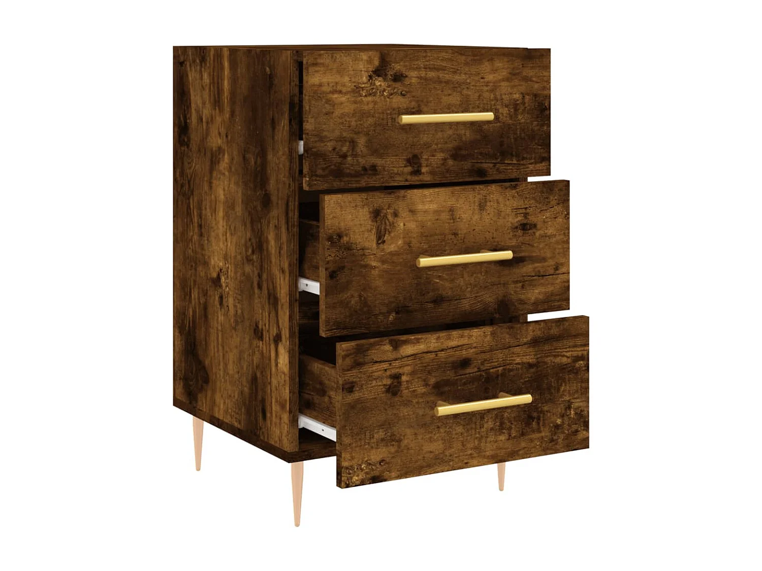 Sophie-Pauline  Table de chevet chêne fumé 40x40x66 cm bois d'ingénierie