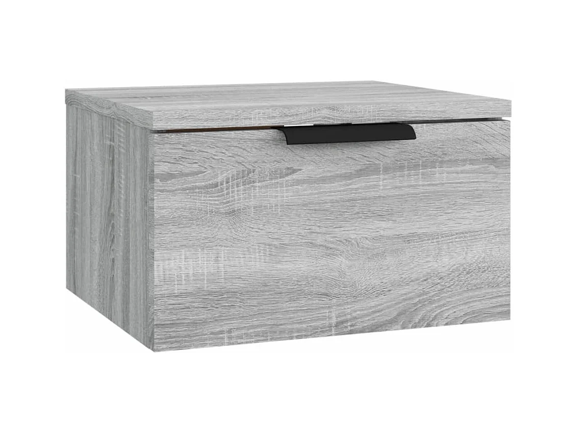 Steve James  Table de chevet murale Sonoma gris 34x30x20 cm