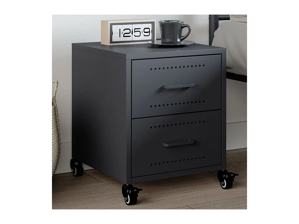 Roanoke  Table de chevet anthracite 36x39x43,5 cm acier