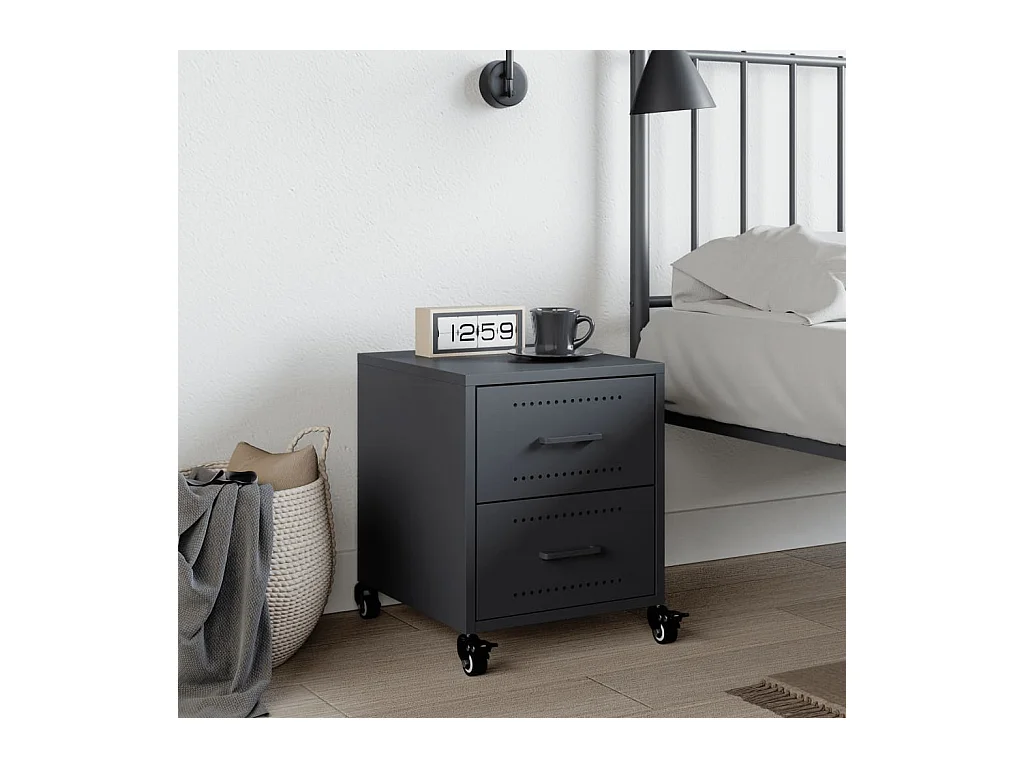 Roanoke  Table de chevet anthracite 36x39x43,5 cm acier