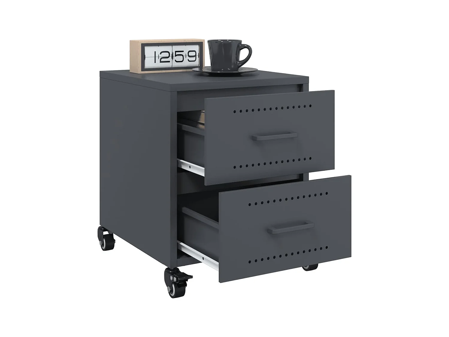 Roanoke  Table de chevet anthracite 36x39x43,5 cm acier