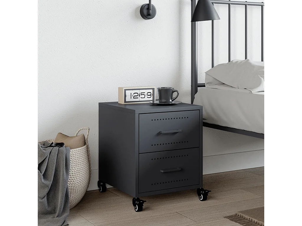 Roanoke  Table de chevet anthracite 36x39x43,5 cm acier