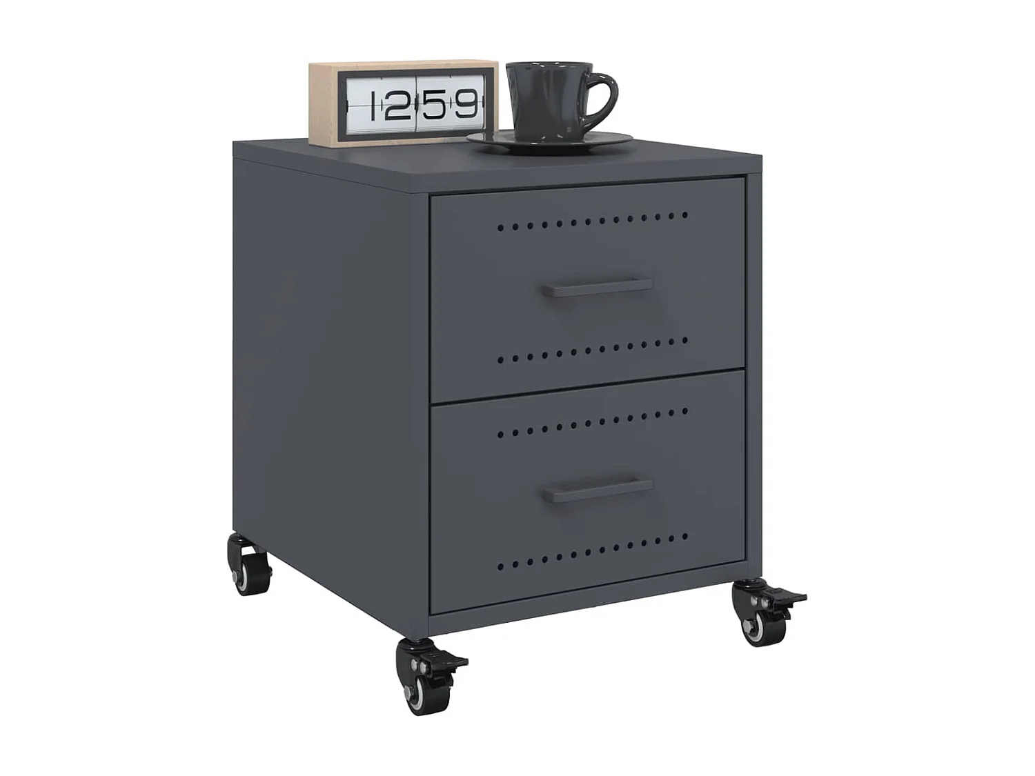 Roanoke  Table de chevet anthracite 36x39x43,5 cm acier