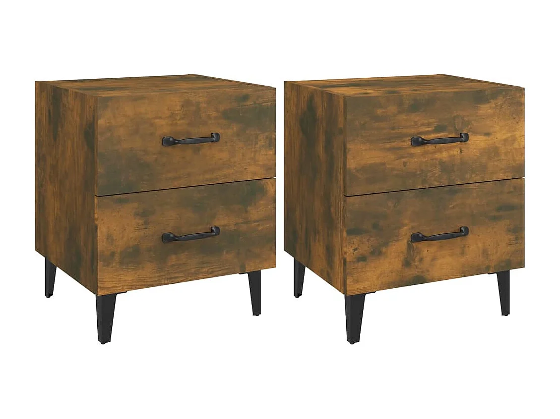 Higginsville  Tables de chevet 2 pcs Chêne fumé 40x35x47,5 cm