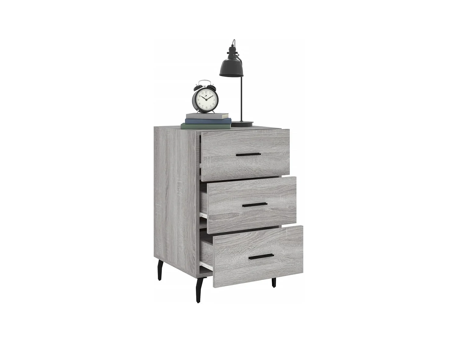 Hansa  Table de chevet sonoma gris 40x40x66 cm bois d'ingénierie