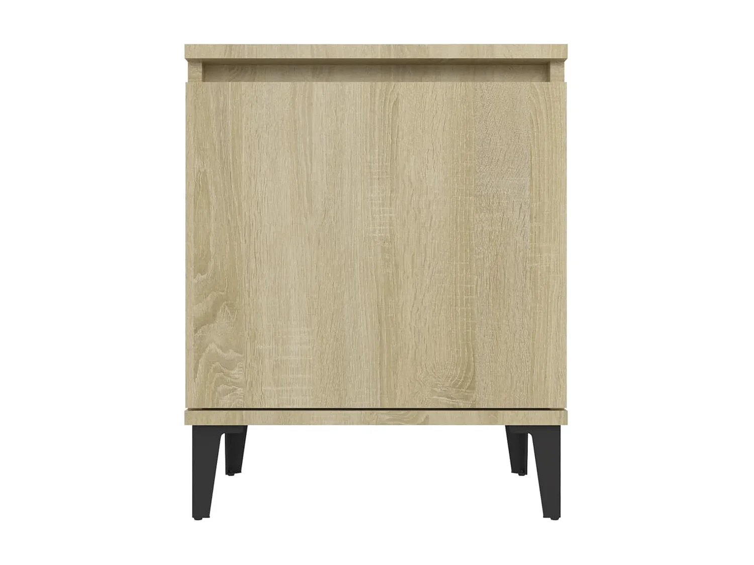 Council Bluffs  Comodino con Gambe in Metallo Rovere Sonoma 40x30x50 cm