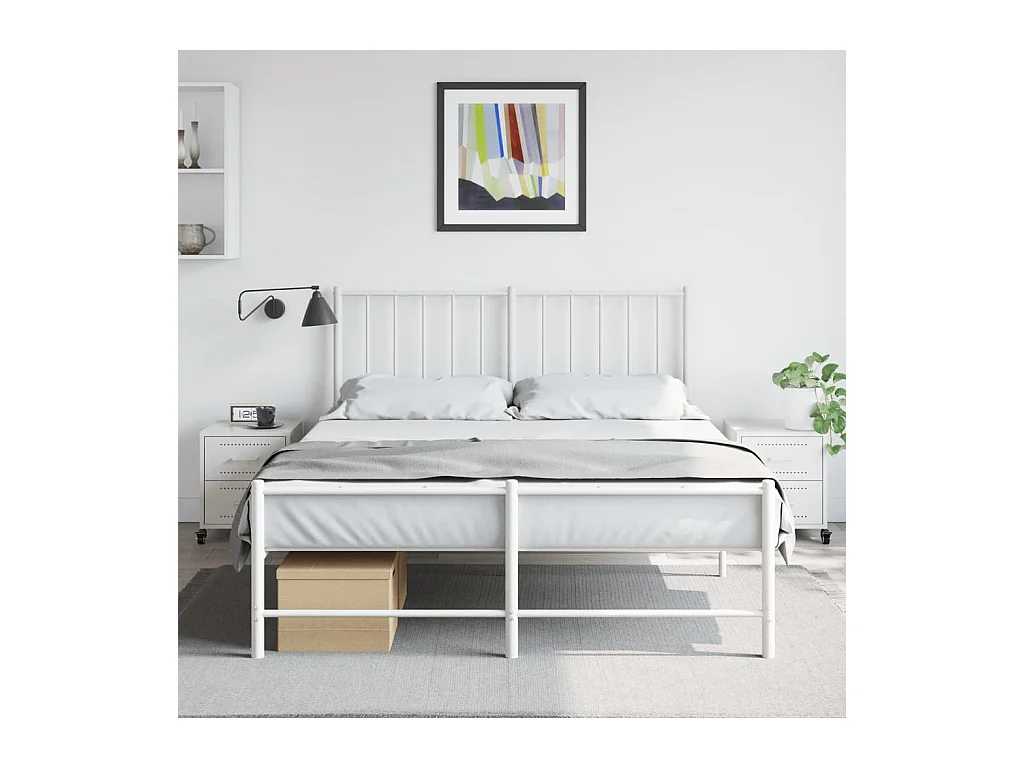 Roanoke  Tables de chevet 2 pcs blanc 36x39x43,5 cm acier