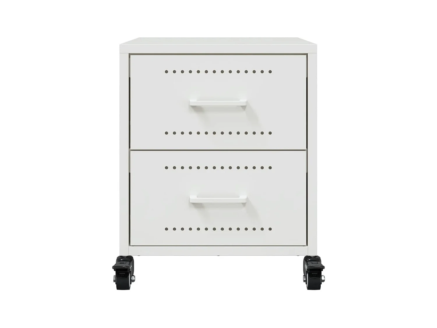 Roanoke  Tables de chevet 2 pcs blanc 36x39x43,5 cm acier