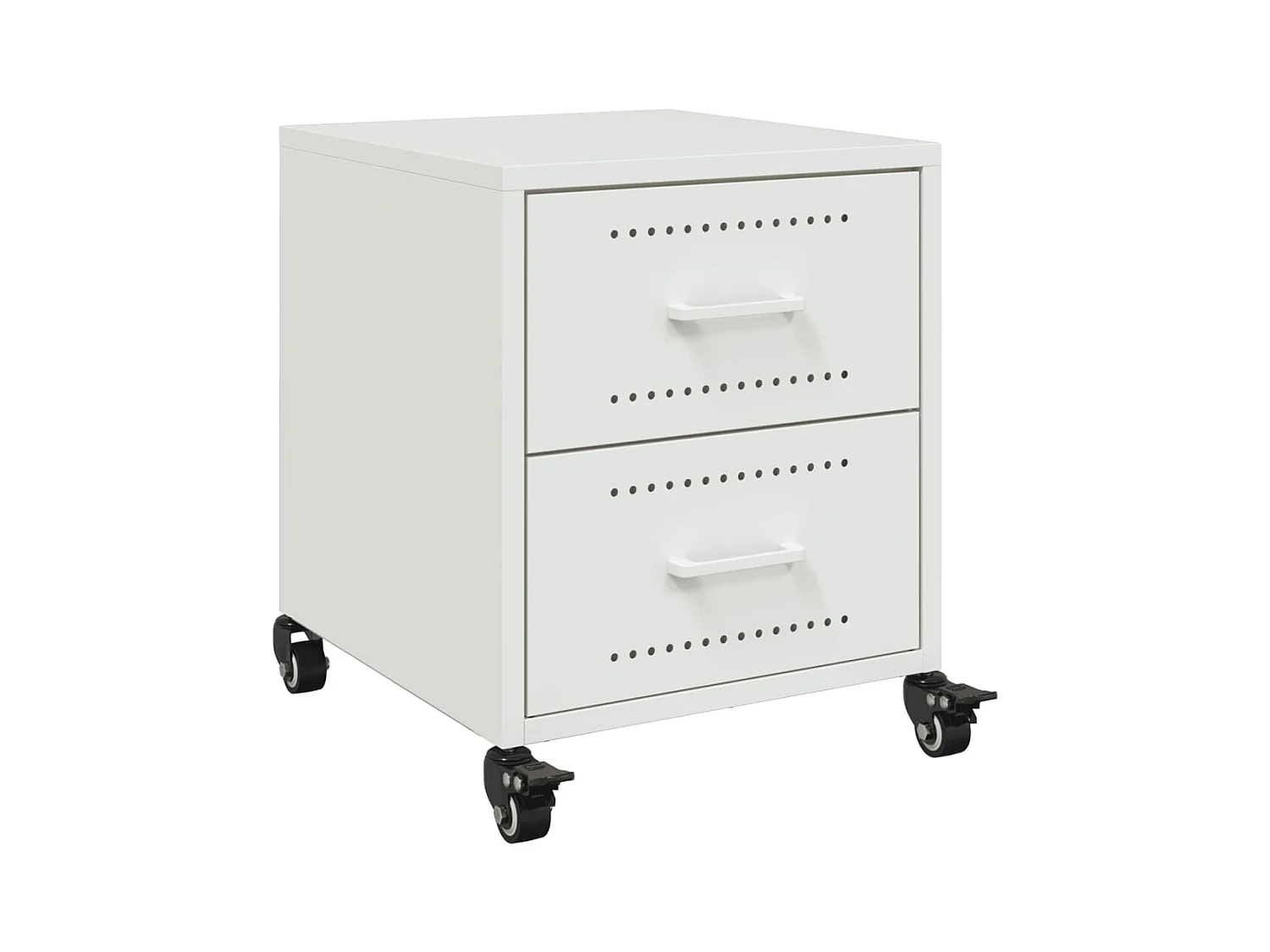 Roanoke  Tables de chevet 2 pcs blanc 36x39x43,5 cm acier