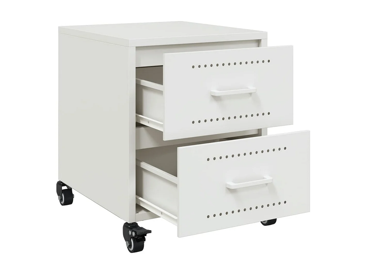 Roanoke  Tables de chevet 2 pcs blanc 36x39x43,5 cm acier