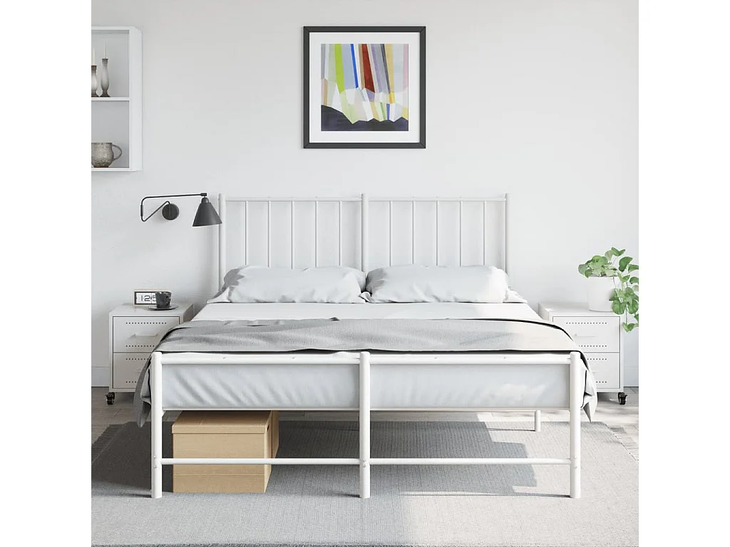 Roanoke  Tables de chevet 2 pcs blanc 36x39x43,5 cm acier