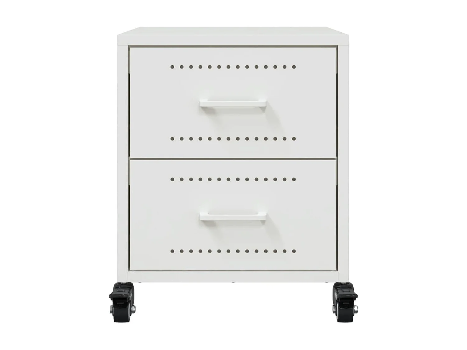 Roanoke  Tables de chevet 2 pcs blanc 36x39x43,5 cm acier