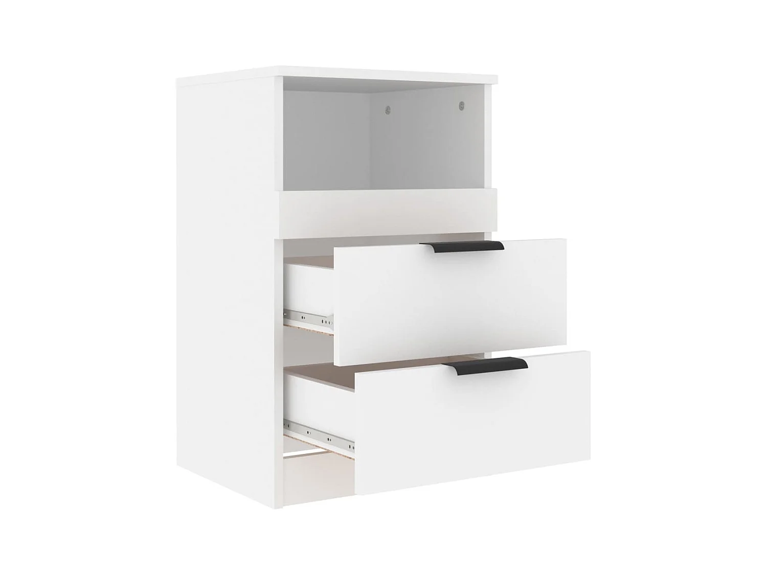 Damien  Tables de chevet 2 pcs Blanc Bois d'ingénierie