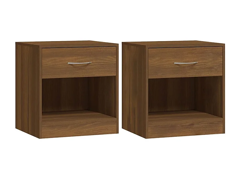 Gralina  Comodini 2 pz con Cassetto Rovere Marrone