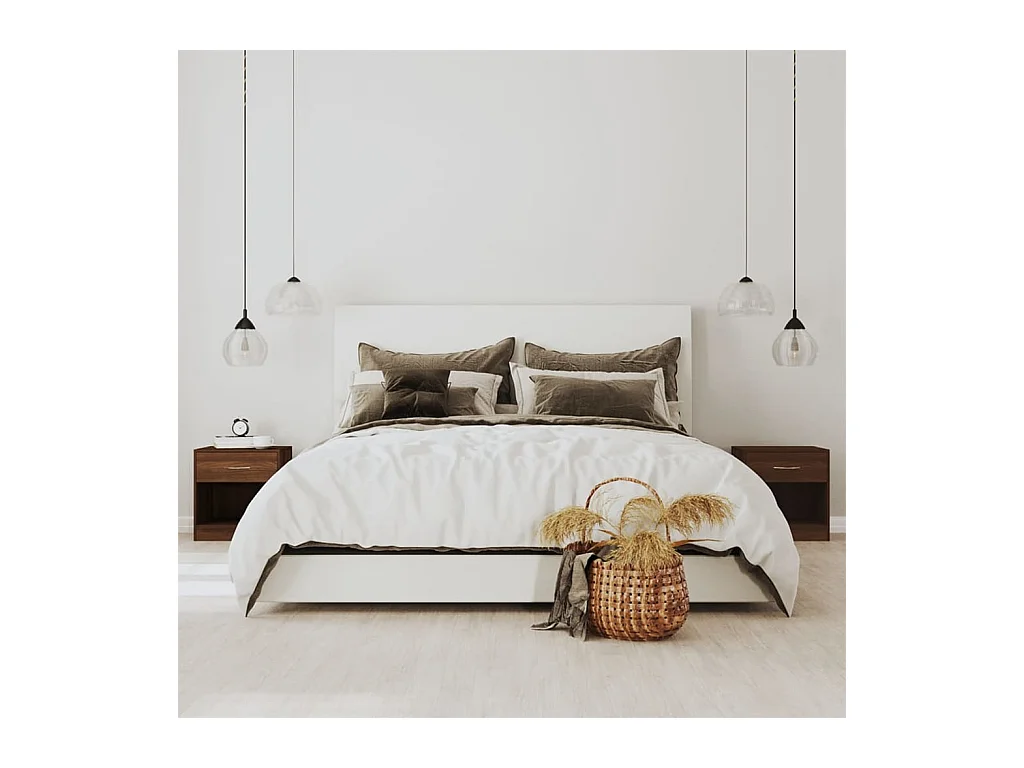 Gralina  Comodini 2 pz con Cassetto Rovere Marrone