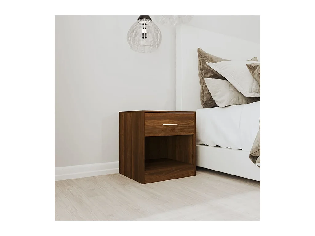 Gralina  Comodini 2 pz con Cassetto Rovere Marrone